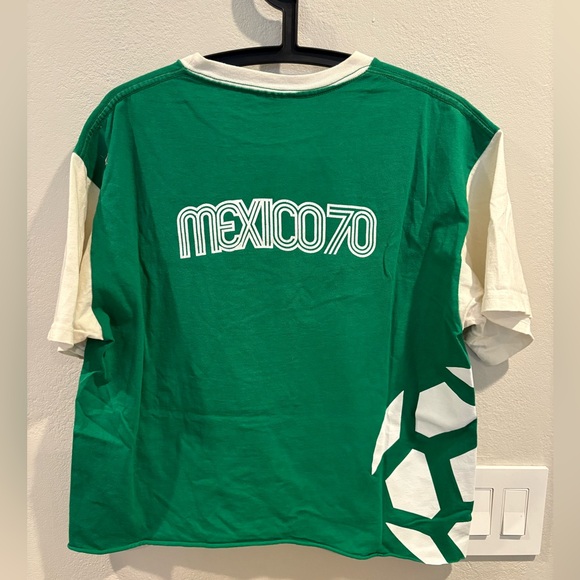 Mexico '70 World Cup Commemorative Soccer Cutoff Cropped T-shirt Size Large - Picture 10 of 11